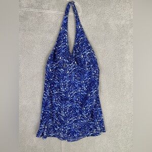 LL bean one piece swim dress blue size 10 long